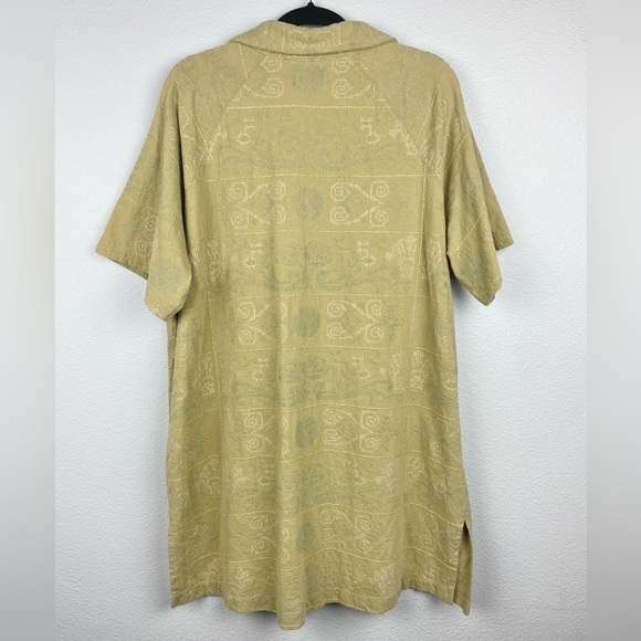 FREE PEOPLE Women's XS Yin To My Yang Tunic Top Button Down Shirt Dress Tan - Picture 13 of 16